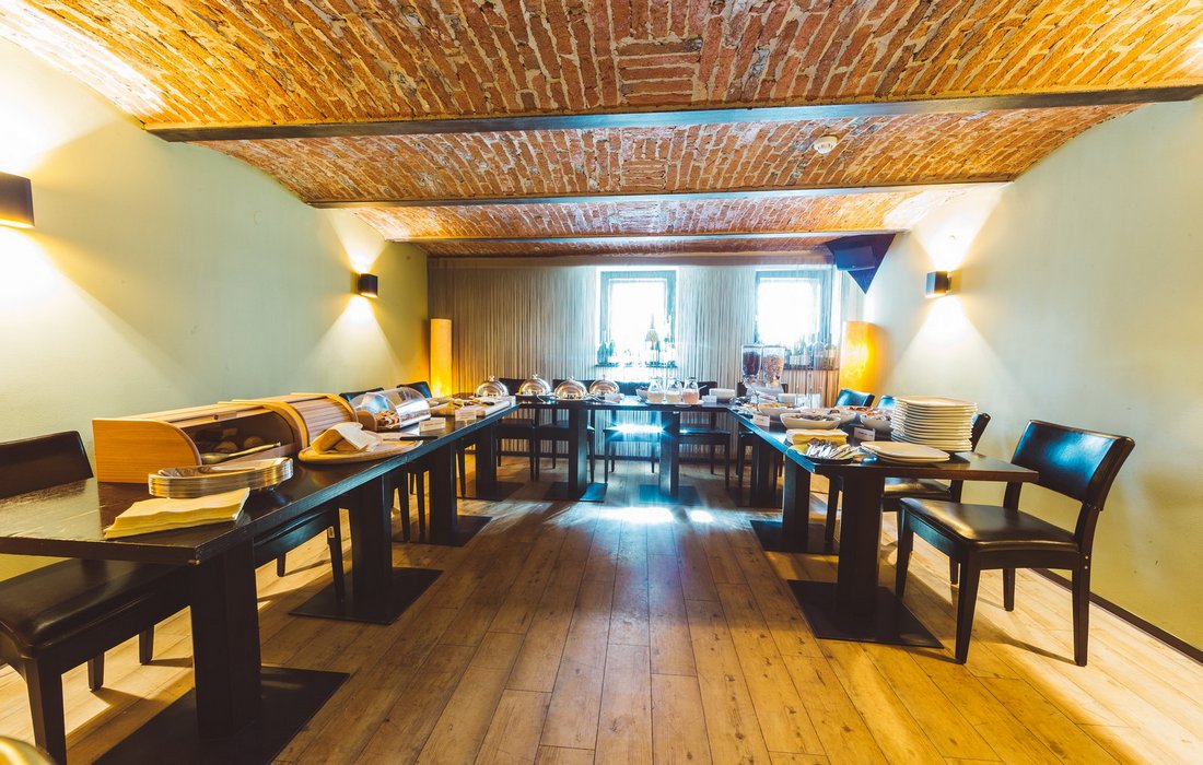 Rich breakfast for houseguests served at the Villa Prešeren 